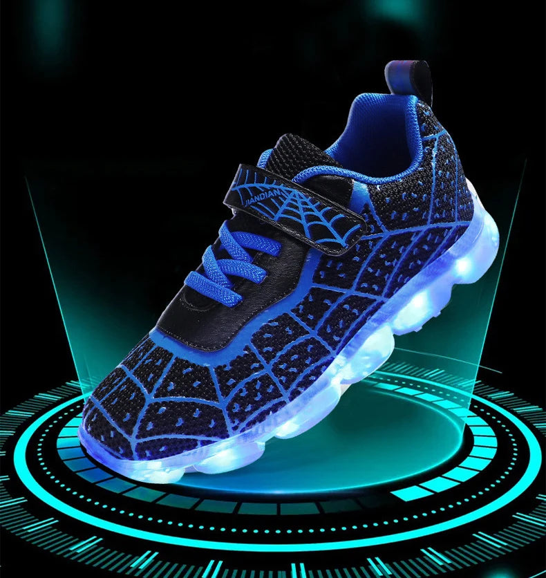 YUNICUS Breathable Sports Children'S Shoes Boys Leisure Sports Led Marquee Light Shoes Sneakers Boys Usb Charging Light Shoes.