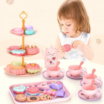 DIY Simulation Tea Food Cake Set Play House Kitchen Afternoon Tea Game Toys Gifts Pretend Play Toy For Children Kids Girls Gift.