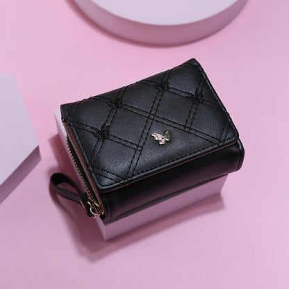 Ladies Large Capacity Butterfly Embroidery Clutch Wallet Tri-Fold Multi-Card Slot Zipper Coin Purse Fashionable Handbag.