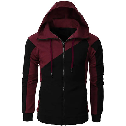 High quality Fashion Zip Hoodies Men Retro Harajuku Solid color Jacket High Street Zip Up Hoodie Casual Loose Sweatshirt Clothes.
