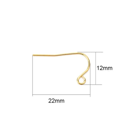50pcs Never Fade PVD Stainless Steel Earrings Hooks Clasp Bulk Anti Allergy Earring Making Earing Wires For Diy Jewelry Findings.