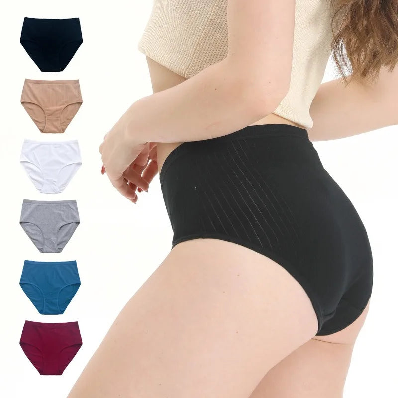 5Pcs/Set High Rise Cotton Panties Women Sexy Lingerie Solid Color Briefs Female Seamless Underwear Comfort Intimates.