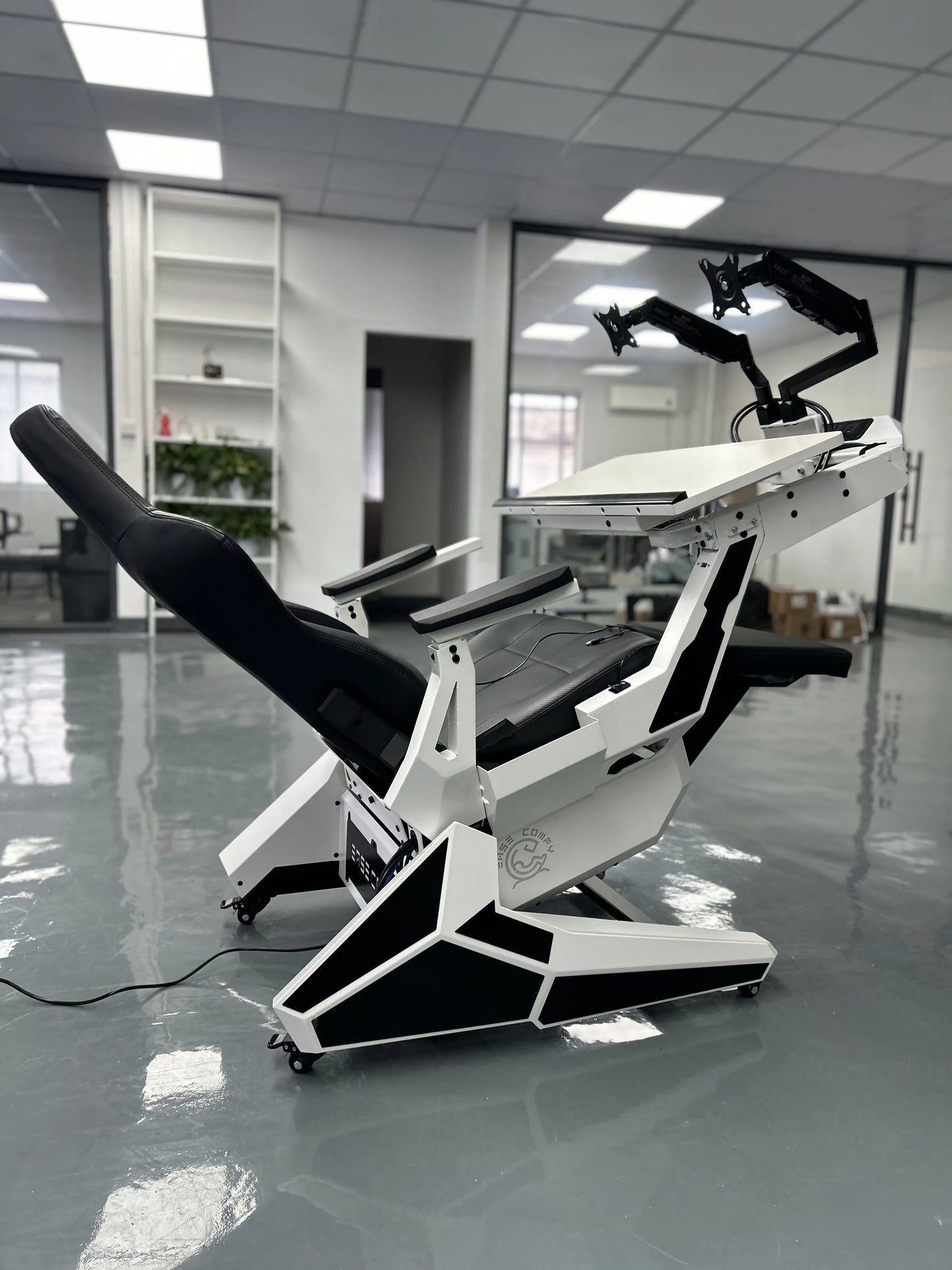 EASE POD PRO Günstiger, bequemer Computer-Cockpit-Zero-Gravity-Stuhl, ergonomischer Stuhl, Arbeitsplatz für 1–2 Monitore