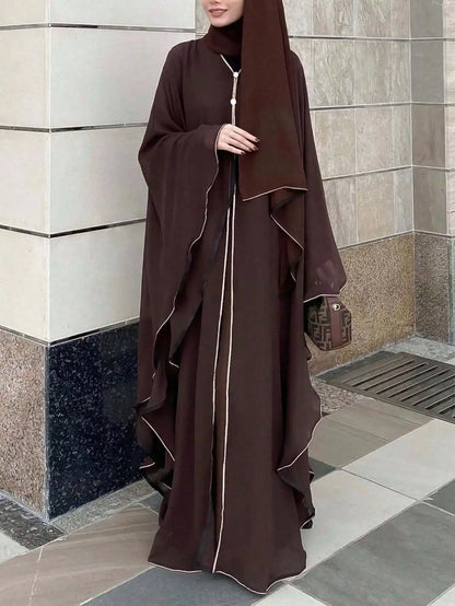 Middle-East Ethnic Clothing Full Sleeve Loose Abaya Muslim Women Abayas Casual Solid Kaftans Jilbabs Islamic Maxi Dresses.