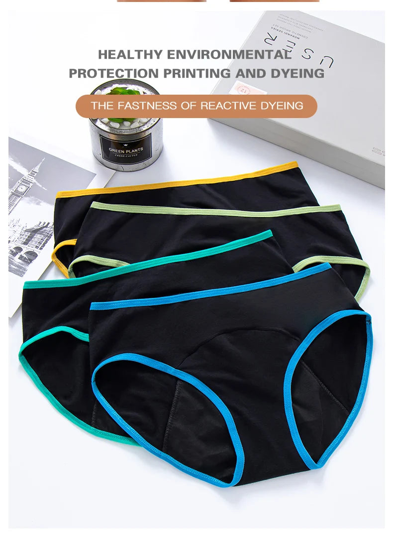 3pcs Women Menstrual Period Underpants Ladies Cotton Postpartum Absorbent Leak Proof Panties European size XS-5XL.