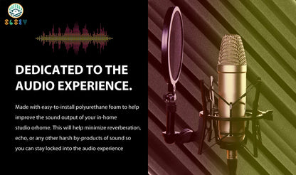 Sound Absorbing Equipment 6/12/24 Pcs, Home Music Noise Isolation Wall Panel, Broadband Acoustic Panels Soundproof Foam Padding