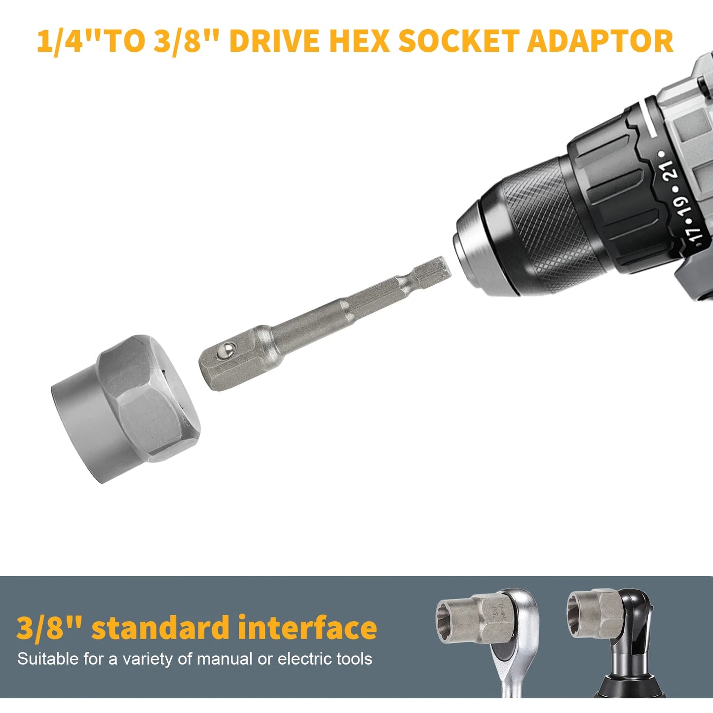 [EU-Lager] 14-teiliges Steckschlüsselset, Schlagschrauben-Mutterentferner-Set, Cr-Mo-Stahl-Schraubenausdreher-Werkzeugset für industrielle Schlagschrauben und Muttern