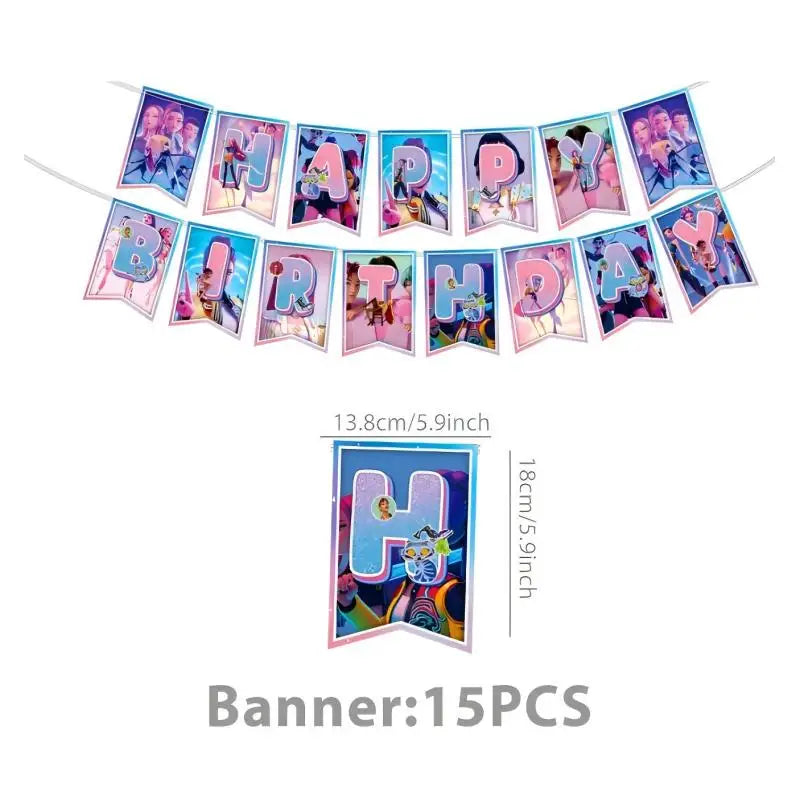 NEUE Dämon Jäger Kpop Geburtstag Dekorationen Set Geschirr Luftballons Banner Tischdecke Tasche Kpop Kuchen Dekor Für Mädchen Party Gefälligkeiten