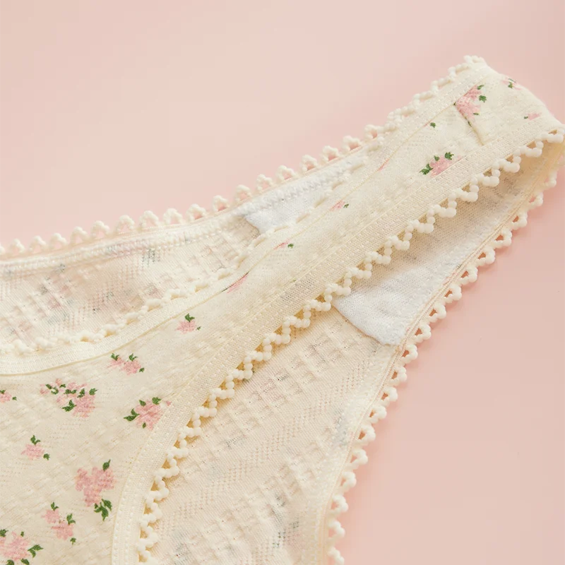 3pcs Fashion Cute Print Panties For Women Thongs Cotton Spring Summer Soft Lingeries Sexy Hot Bow Women'S Thong.