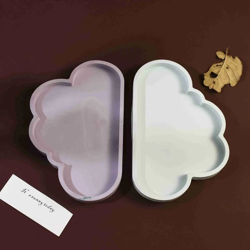 Clouds Dish Tray Silicone Mold DIY Jewellery Storage Box Coasters Ornaments Plaster Resin Molds.