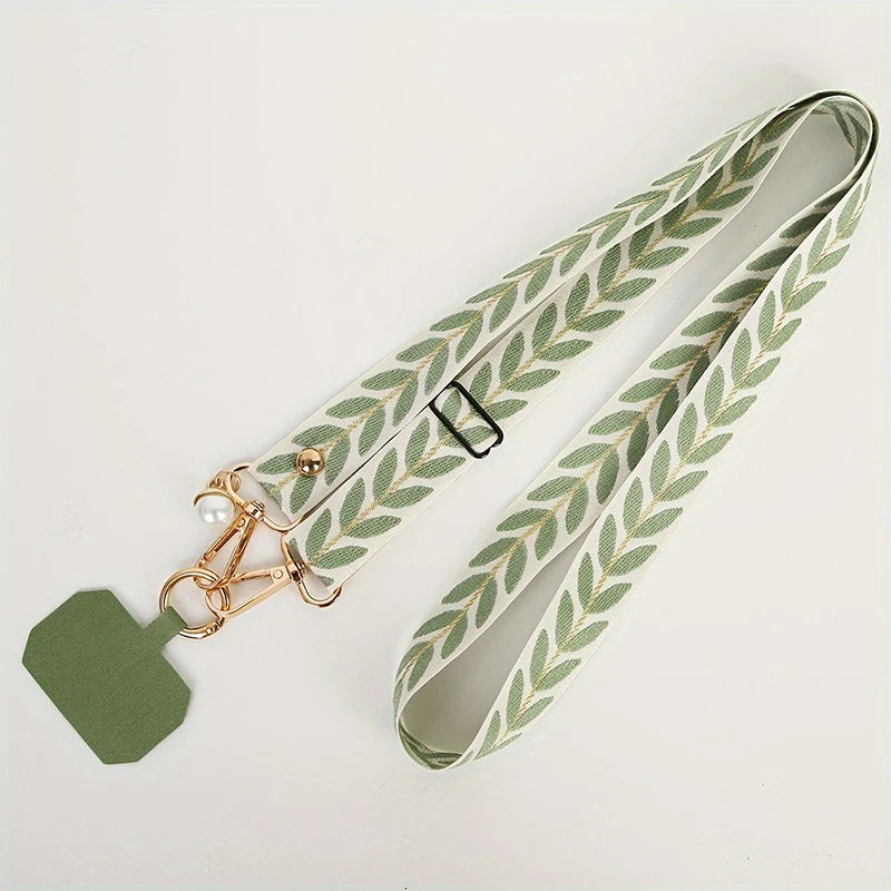 Universal Adjustable Mobile Phone Lanyard for Women Crossbody Single Shoulder Neck Strap Pearl Pendant Hanging Anti Loss Rope.