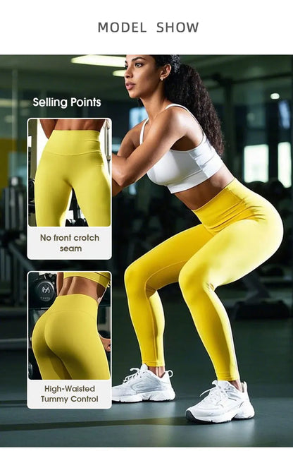 Summer High-Waisted Yoga Pants - 4-Way Stretch Quick-Dry Workout Leggings for Running Cycling Gym Fitness.