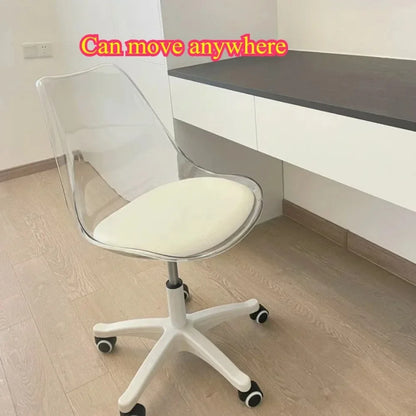 Weiches Kissen Rotierender Computerstuhl Transparenter Kunststoff Drehstuhl Haushalt Schlafzimmer Hebetische Stühle Haushaltsgegenstände
