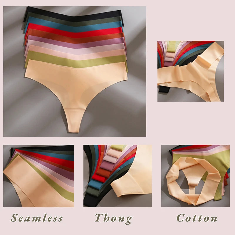 7 Pieces Sexy Lingerie Women's Seamless Panties Silk Female Underwear for Women Elasticity Thongs Secret G-String Fashion Tangas.