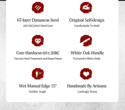 XINZUO 1-5PCS Damascus Steel Kitchen Knife 10Cr15CoMov Steel Core Chopping Vegetables And Fruits Household Kitchen Knife.