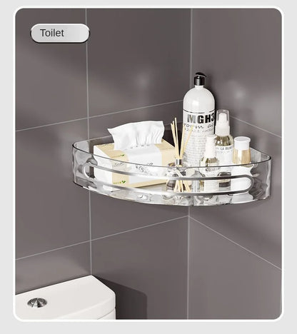 2PCS Badezimmer Regale Küche Lagerung Organizer Kunststoff Shampoo Rack Dusche Regal Bad Zubehör Kein Bohrer Regal