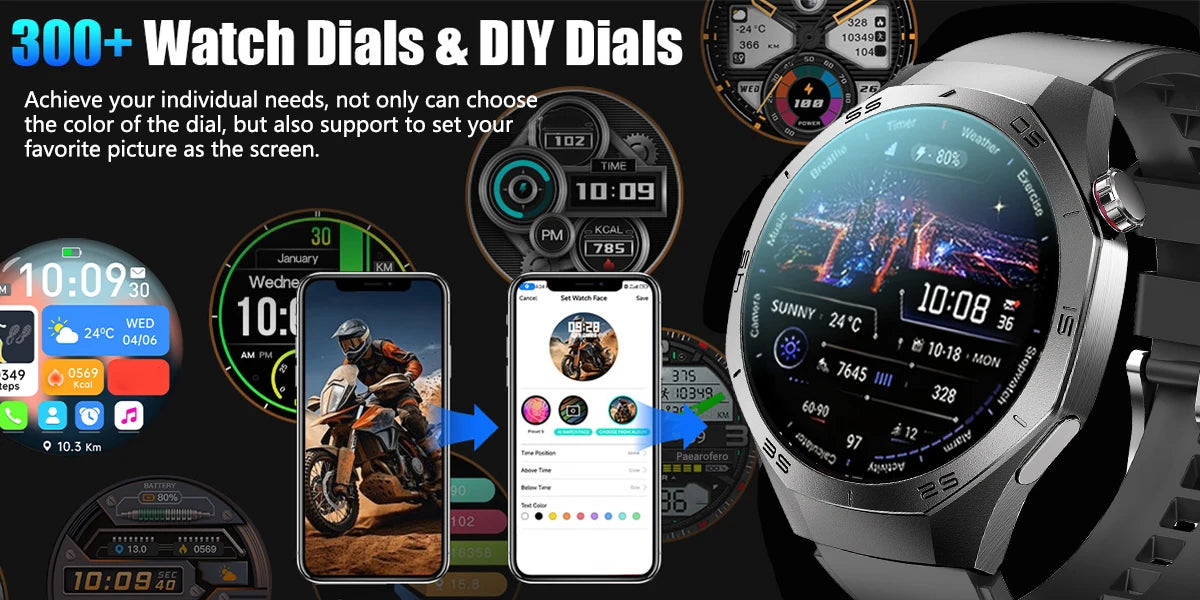 2025New For Android and ios Smart Watch Men AMOLED Screen GPS Motion trajectory Heart Rate Bluetooth Calls SmartWatch Waterproof.