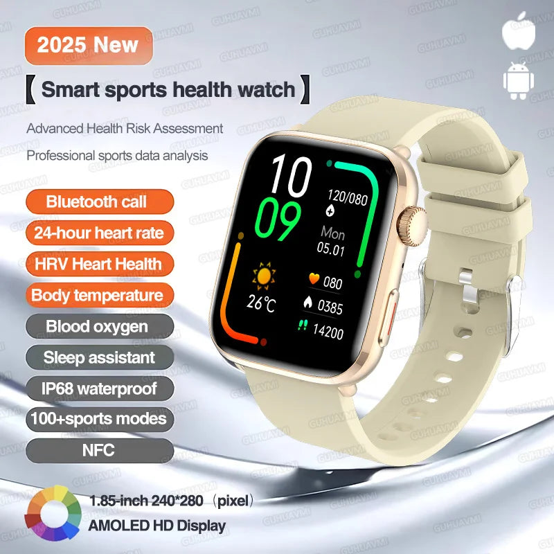 2025 New Iatrology Grade Smart Watch Women Blood pressure Blood oxygen Fat Heart Rate Menstrual Tracking BT Call Bracelet Ladies