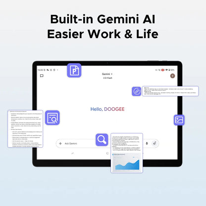 DOOGEE Tab E3 Max Tablet PC Android 15 Gemini AI Quad Speakers 14'' 2.1K Display 32GB(8+24) RAM 256GB ROM 13500mAh Battery Pad.