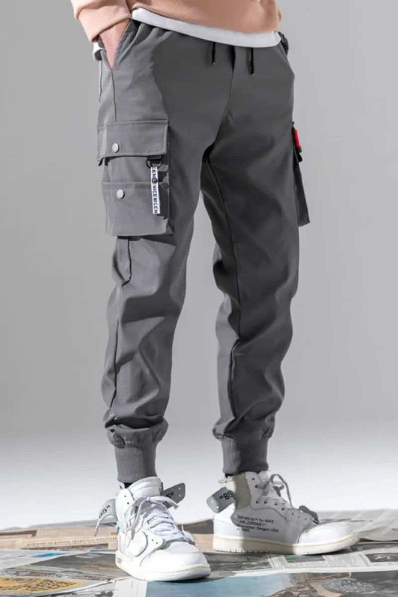 2025  New Trendy Solid Color Pants, Multi Flap Pocket Men's Cargo Pants, Loose Casual Outdoor Pants, Men's Work Pants oversized.
