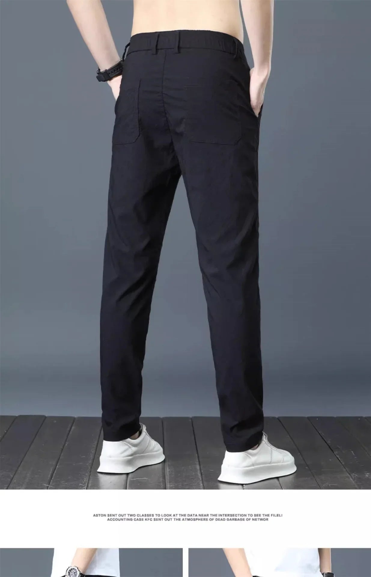 Men's Ice Silk Ultra-thin Casual Pants Korean-style Trendy Loose-fit Straight-leg Lightweight Quick-dry Long Trousers For Summer.