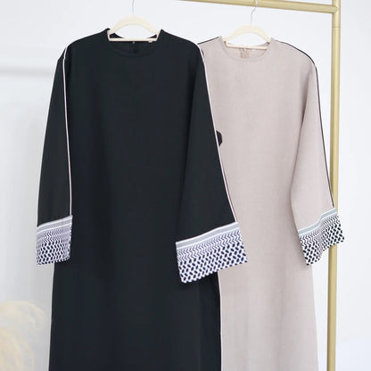 Linen Closed Abaya Keffiyeh Muslim Dress Printed Abayas for Women Dubai 2025 Luxury Turkey Ramadan Islamic Clothes Kaftan Robe
