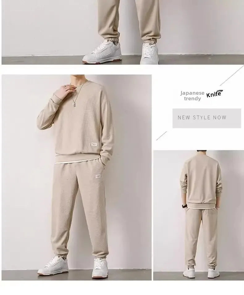 Loose Men's Long Sleeve Hoodie And Pants Set Spring Autumn New Style Casual Sports Youth Loose Fit Male Fashion Outfit