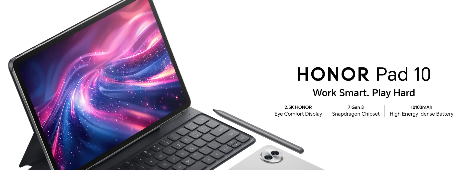 HONOR Pad 10 Tablet 8GB+256GB,12.1-inch 120Hz 2.5K(2560*1600) Display,Snapdragon 7 Gen 3 10100mAh Battery,MagicOS 9.0 (Android 15),8MP camera,WIFI 6,Bluetooth 5.3.
