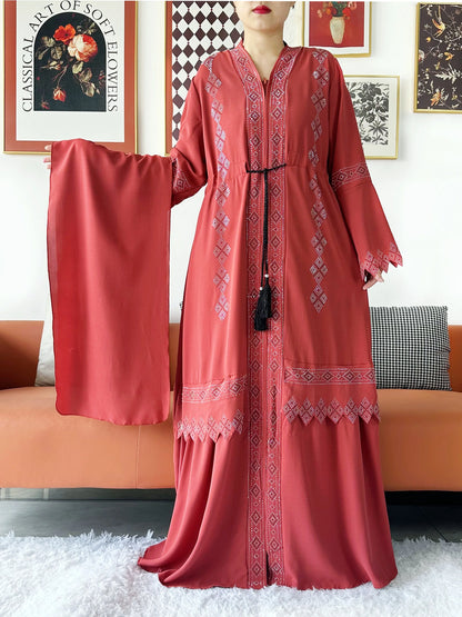 Laxury Design New Women Elegant Dress Chiffon Open Abaya Muslim Women Dress Islamic Clothing Cardigan Abaya Women Muslim Dress