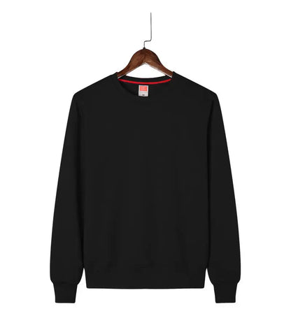 Men's Casual Pullover Custom Printed Embroidery Company Logo Clothing Fashion Winter Warm Sweater Solid Color Sweatshirt 4xl