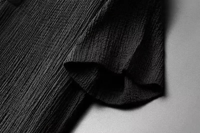 Summer Ultra-thin Five-piece Ice Silk Linen Suit Men's Cotton Linen 2-piece Set Loose-fit Mid-sleeve T-shirt Sports Wear.