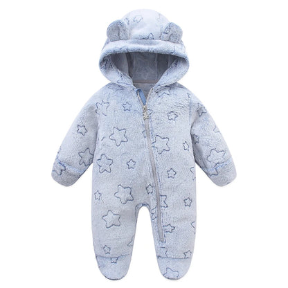 Weiche Neugeborene Baby Kleidung Flanell Herbst Winter Baby Jungen Mädchen Overall Cartoon Neugeborenen Body Warme Strampler für Babys 0-12M