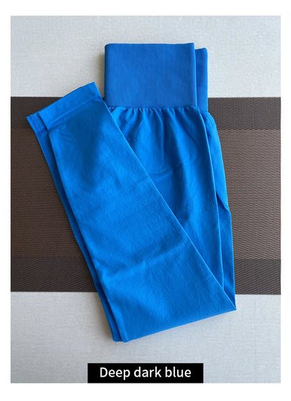 TKITK Solid Leggings Women Seamless Sports  Scrunch Bum Tights cycling shark pants Yoga shorts Gym navigation nv Workout wear