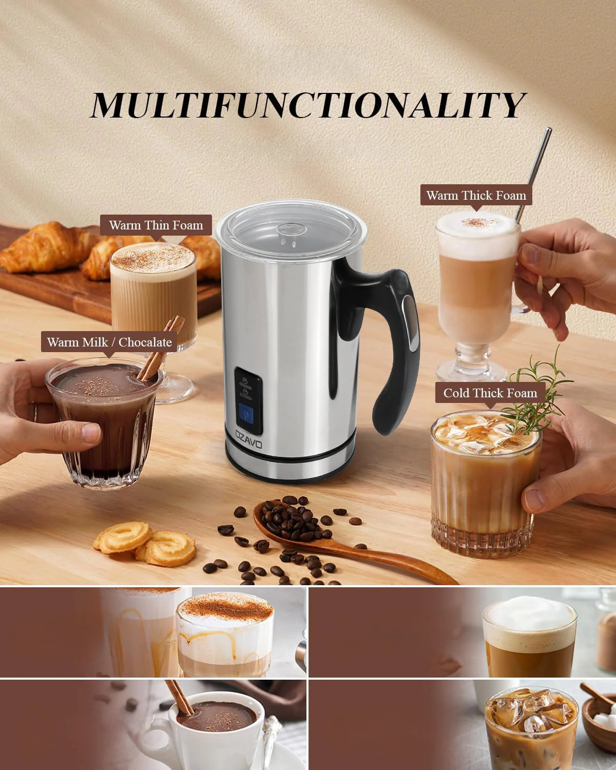 Milk Foamer Electric 500 Watt 240 ml Non-stick Coating For Milk Foam.