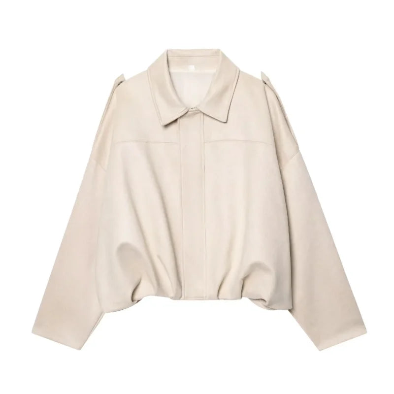 MUJER 2025, Wildleder-Bomberjacken für Damen, Oberbekleidung, übergroße Jacke, Damen-Streetwear, Reißverschluss, Damenmäntel, gepolsterte Varsity-Jacken.