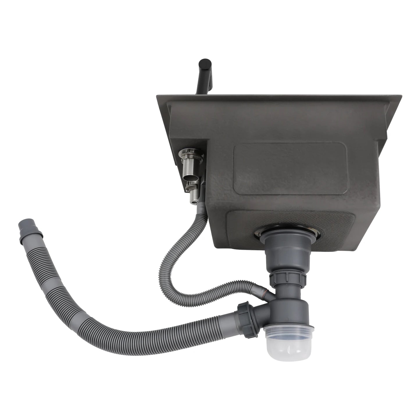 Bymaocar Edelstahlspüle 30 x 45 x 23 cm mit Wasserhahn, eingebettetes Küchenspüle, einschüssel, verdecktes Küchenspüle