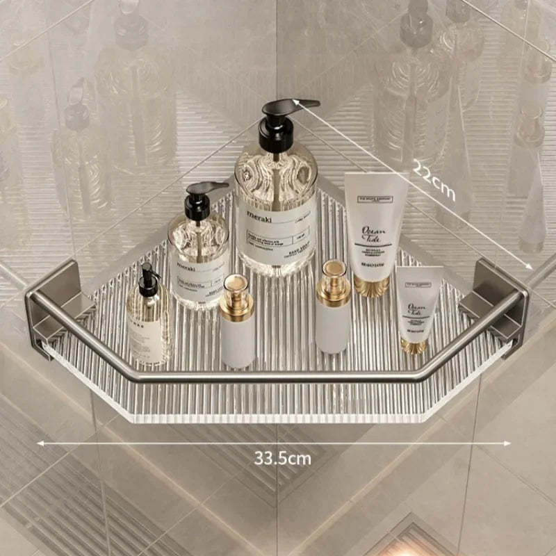 2PCS Badezimmer Acryl Regale Küche Lagerung Organizer Shampoo Regal Dusche Regal Bad Zubehör Kein Bohrer Lagerung Regal