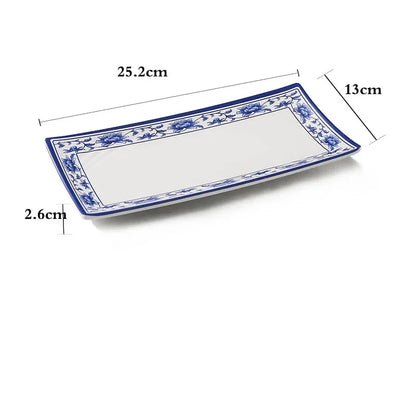 1pc Food Grade Plastic Dinner Plates Chinese Melamine Plastic Is Not Easy To Break Rectangular Plate Restaurant Kitchen Supplies.