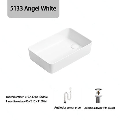 Luxuriöses Keramikgefäßwaschbecken, quadratisches Badezimmerwaschbecken, Arbeitsplatte, Kunstwaschbecken für Waschtischplatte, Keramik-Badezimmerwaschbecken für den Heimgebrauch