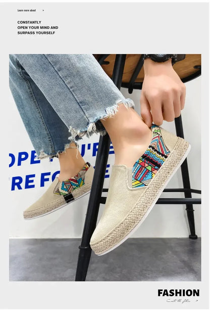 2023Men Turnschuhe Casual Sommer Low-top Cord Schuhe Fischer Schuhe Faul Schuhe Slip-on Tuch Schuhe Trendy männer Schuhe.