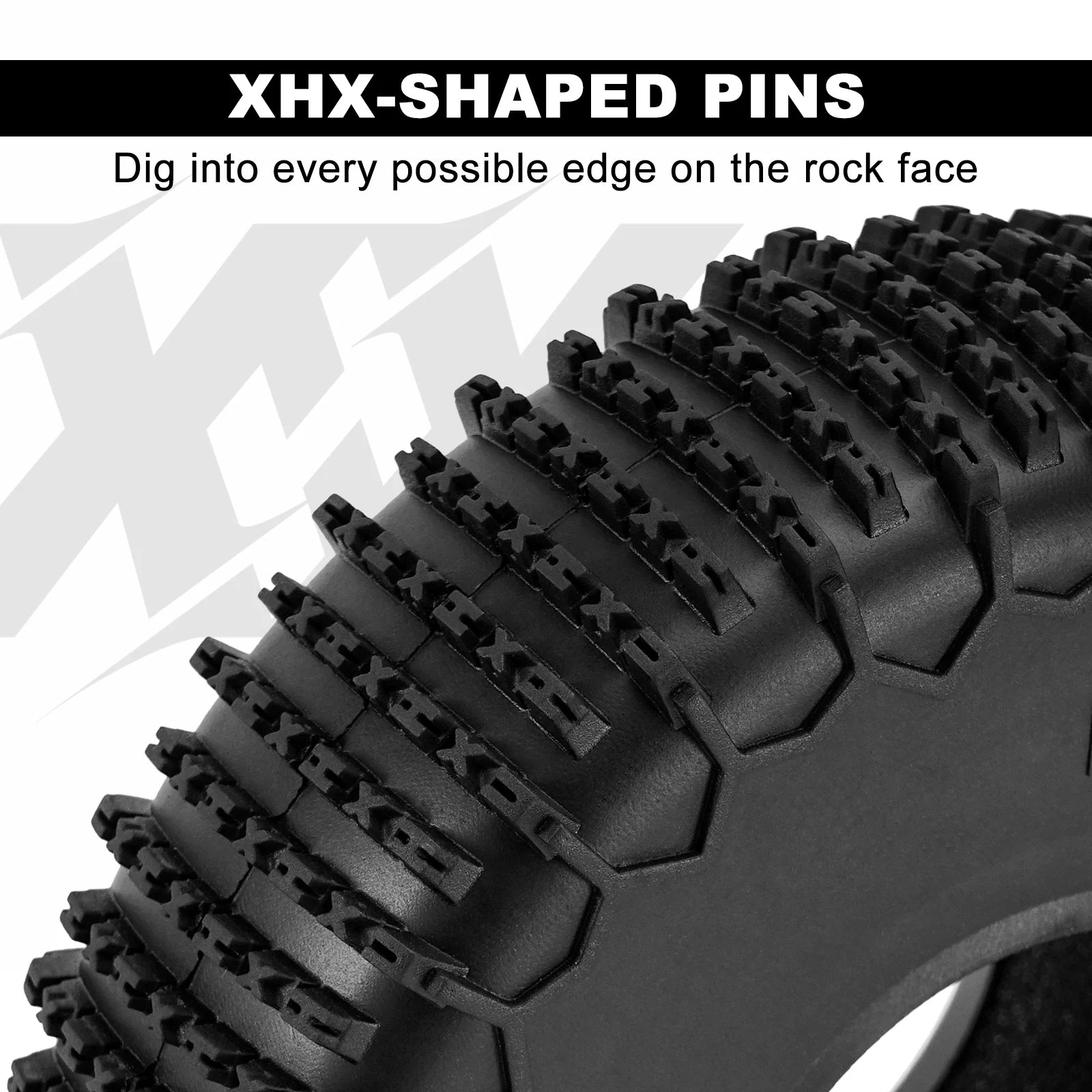 INJORA S5 122*36mm 1.9" XHX Pin Wheel Tires for 1/10 RC Crawler Car (T1923).