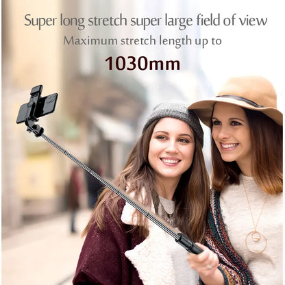 Portable Bluetooth Selfie Stick Retractable Multifunctional 103CM Phone HoldeTripod With Selfie light Wireless Remote Shutter.
