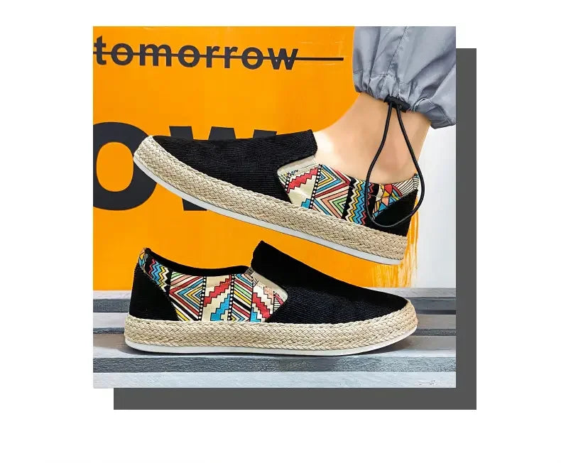 2023Men Turnschuhe Casual Sommer Low-top Cord Schuhe Fischer Schuhe Faul Schuhe Slip-on Tuch Schuhe Trendy männer Schuhe.