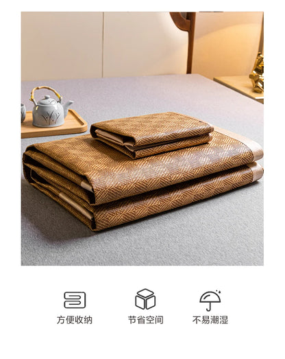 Natural Ice Rattan Mat 90/120/150/180/200cm Cool Summet Mat Mattress Plant Fiber Mat Househould Straw Mats Furniture Protector