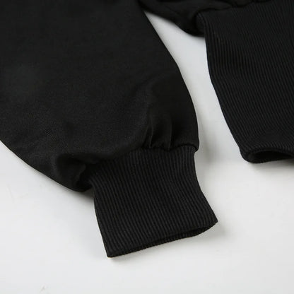 Goth Dark Autumn Winter Faux Fur Collar Solid Hooded Coats Women Casual Slim Waist Zip Hoodies Gothic Jackets Chic Streetwear.