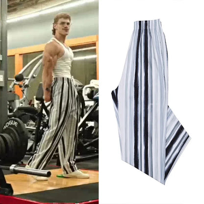 American Retro Thin Pants Men's Summer Breathable Quick Drying Loose Sports Pants Fitness Casual Digital Printed Pants