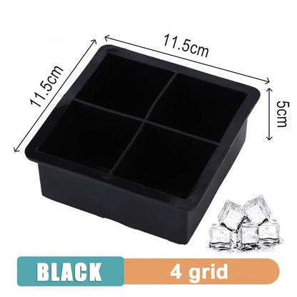 4/6/8/15/160 Grid Big Ice Tray Mold Giant Jumbo Large Food Grade Silicone Ice Cube Square Tray Mold DIY Ice Maker Ice Cube Tray.
