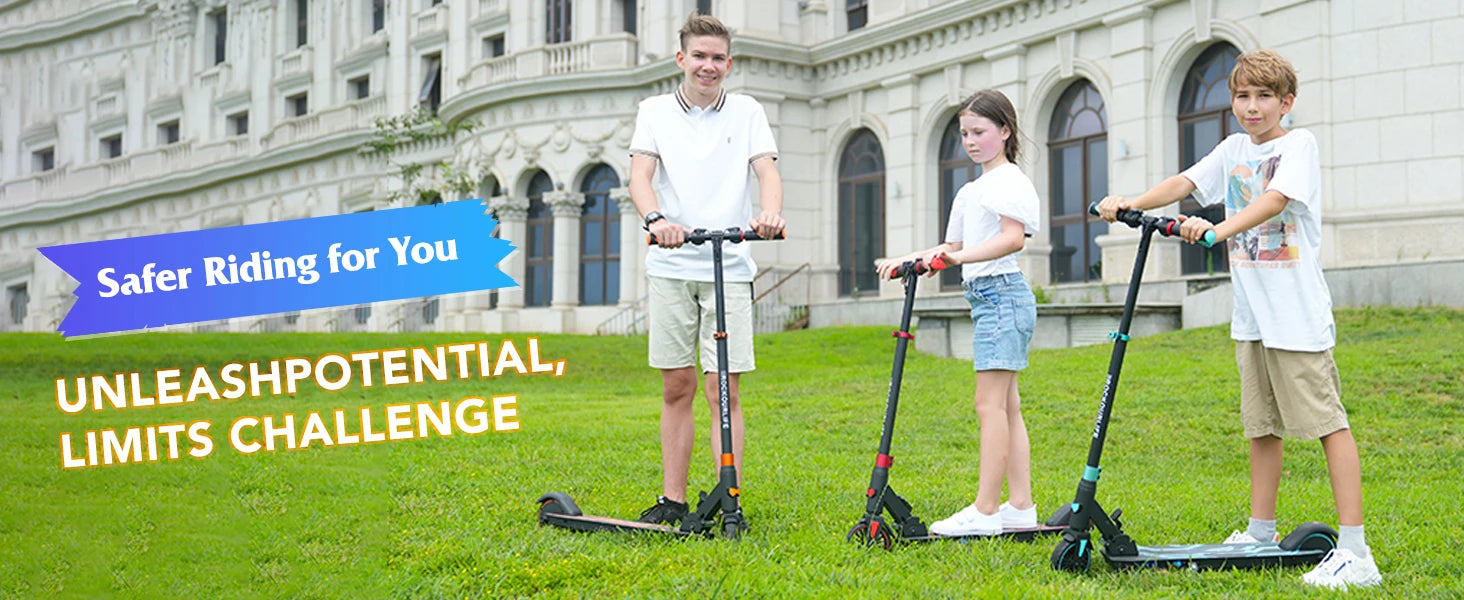 RCB Electric Scooter for Kids Ages 6-8-12, R15 Kids Electric Scooter, 20 KM/H Top Speed, 16KM Range, 3 Heights Adjustable, Gifts.