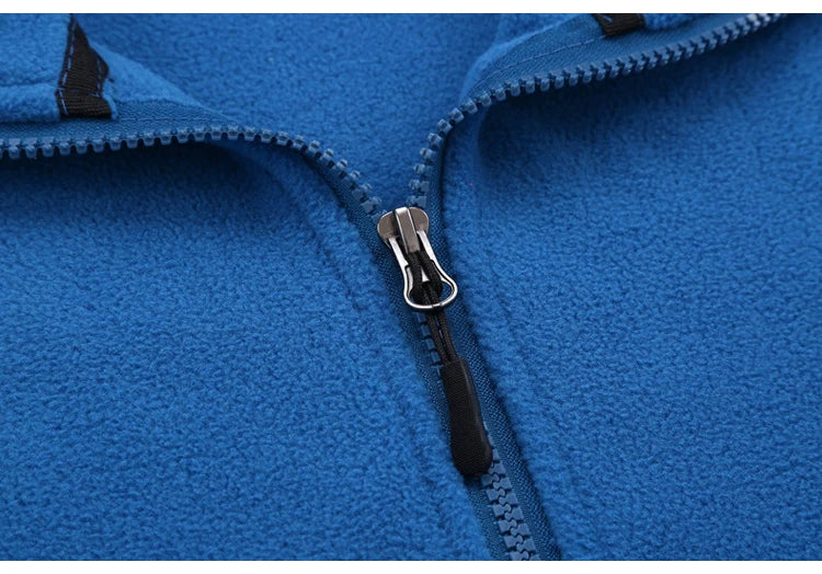 Soft Polar Fleece Jacket with Pockets Lightweight Outdoor Recreation Full Zip Coat.