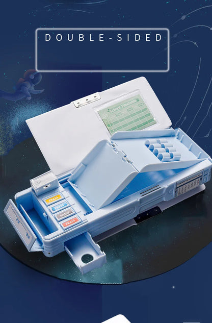 Mechanisches, verformbares, niedliches Federmäppchen mit Stifteinsatz, multifunktionaler Schlüsselschalter, Cartoon-Aufbewahrungsbox für Schule und Schreibwaren aus Kunststoff.